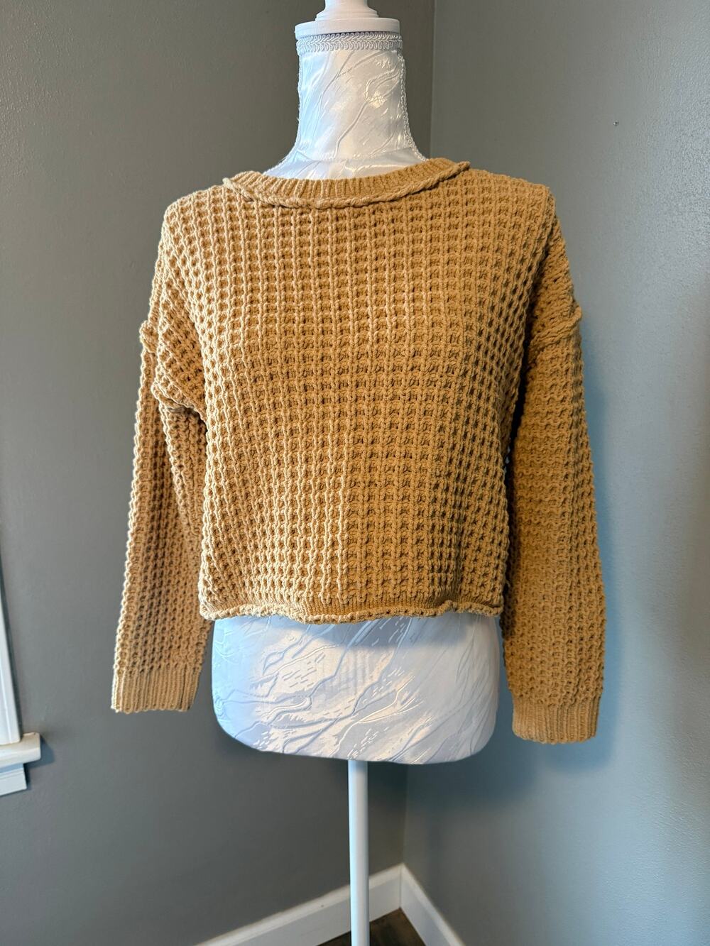 Pink republic waffle knit sweater xs